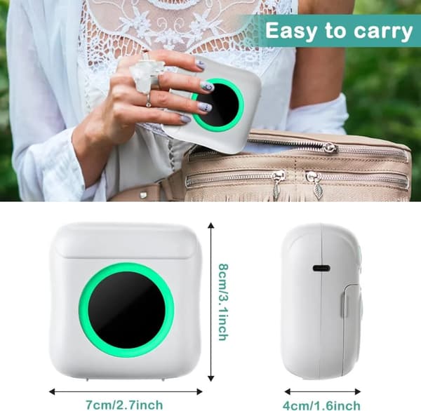 SiGN Miniskrivare Bluetooth 200 dpi Label Printer med en rulle - Vit