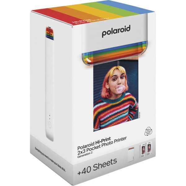 Polaroid Hi-Print Gen 2 -tulostin + 2 pakkausta Polaroid Hi-Print -tulostinpaperia, valkoinen