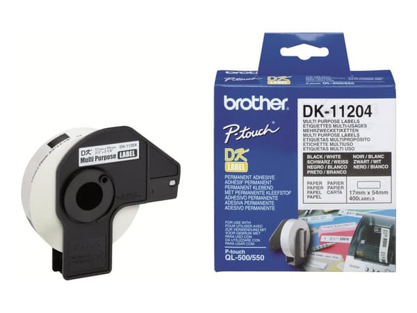 Brother DK-11204 – 400 Etiketter på 17 x 54 mm