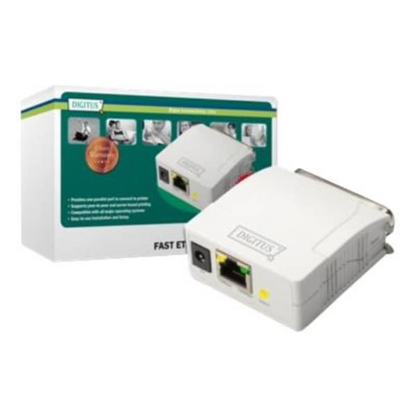 Digitus DN-13001-1 Nätverks-printserver LAN 100 Mbit/s, Parallel (IEEE 1284)
