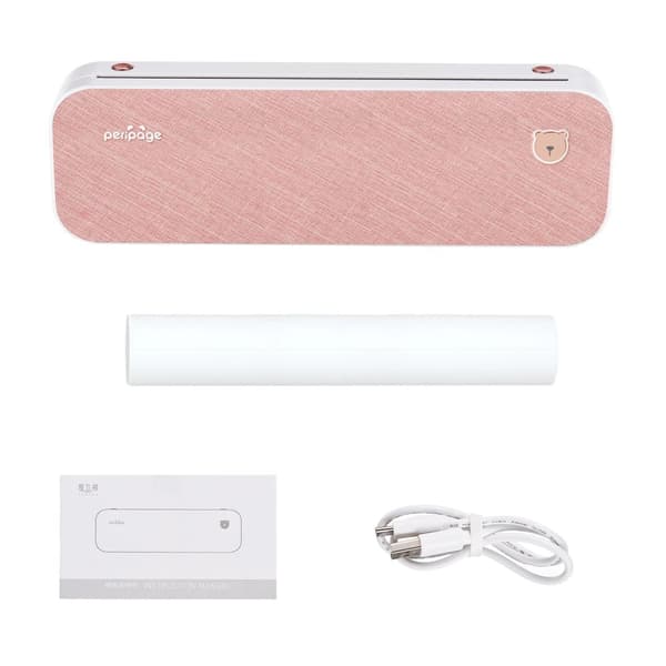 A4 Mobil Fotoprinter, Bluetooth-anslutning, 20 sidor per minut utskriftshastighet,Rosa