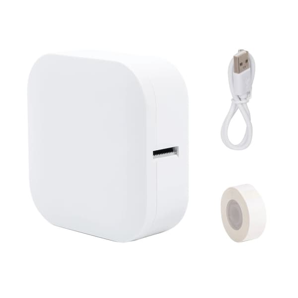 Mini Pocket Termisk Etiketteprinter, Bluetooth-forbindelse, Dobbelt-sidet Udskrivning, 20ppm Udskrivningshastighed,HVID