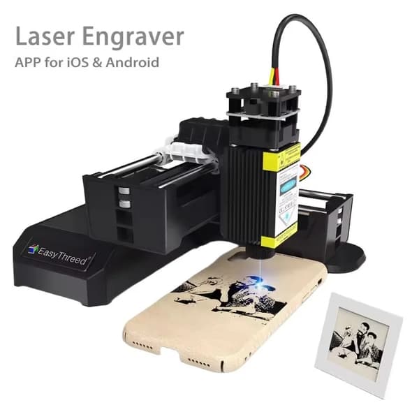 Lasergraver, Bærbart Design, Brugervenlig Betjening, Alsidig Materialekompatibilitet,Sort
