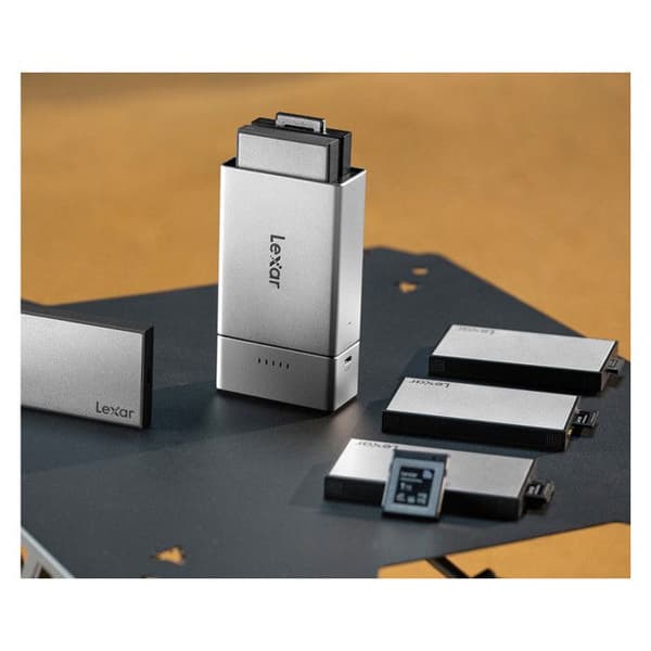 Lexar Workflow Go bärbar backup-hus med 2 modulfack (workflow-läsare/ssd)