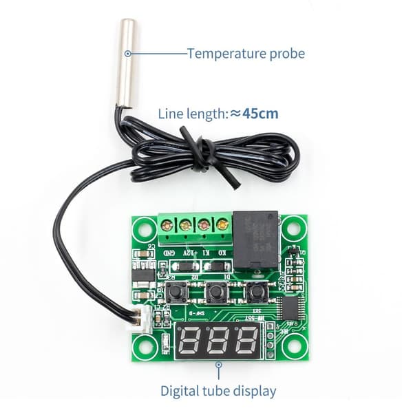 DIGITAL TERMOSTAATTI W1209 -50C+110C 12V ANTURILLA
