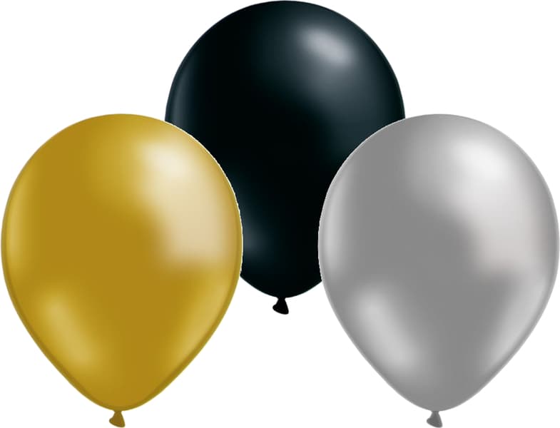 Ballonger 24-pack Guld/silver/svart