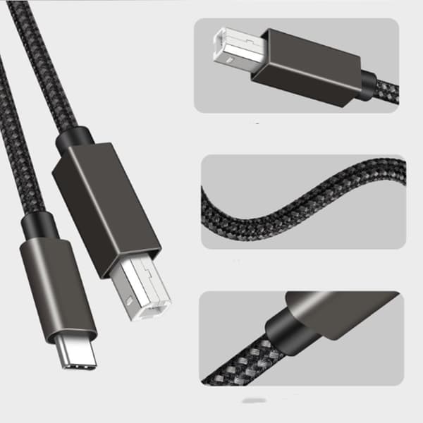 INF USB-B-USB-C-tulostinkaapeli Musta 2 m