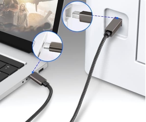 INF USB-B-USB-C-tulostinkaapeli Musta 2 m