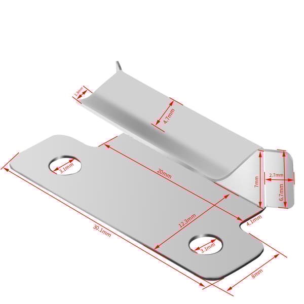 4-Pack Bed Clips Clamp 7mm uppvärmd säng glasplattform Silver
