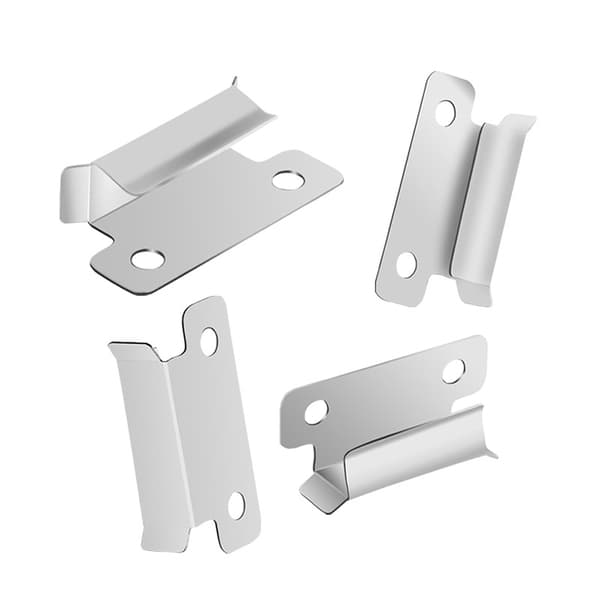 4-Pack Bed Clips Clamp 7mm Oppvarmet Seng Glassplattform Sølv