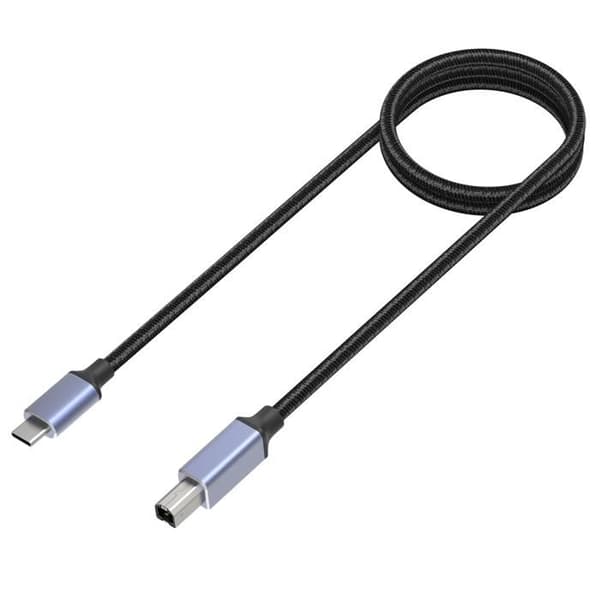 USB-C Skrivarkabel - Generisk - 3m - Kompatibel med Canon HP Dell Epson - USB 2.0 B - Svart