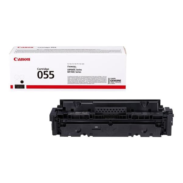 CANON 055 svart tonerkassett för i-SENSYS MF744Cdw, MF742Cdw, LBP663Cdw, LBP664Cx, MF746Cx