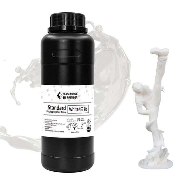 FLASHFORGE 3D-skrivarharts, UV-härdad LCD-harts, med standard 405nm fotopolymer (0,5 kg vit)