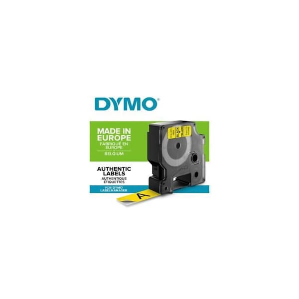 DYMO LabelManager tejpkassett D1 19mm x 7m Svart/Gul (kompatibel med LabelManager och LabelWriter Duo)