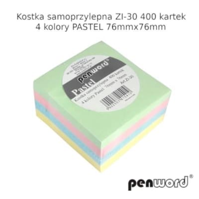 Kostka samoprzyl. pastel 76mmx76mm ZI-30 400 kartek