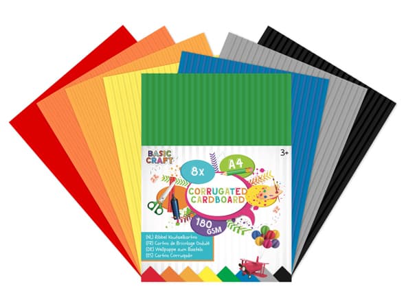 Bølgepap A4 - 8 ark, 180 gram