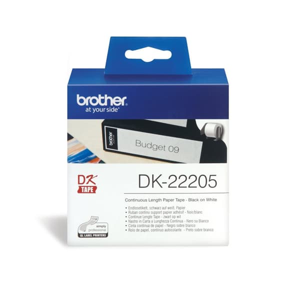 Brother DK-22205 - termopapper - rulle (6,2 cm x 30,5 m) - för QL 1050, 1060, 500, 550, 560, 570, 580, 650, 700, 710, 720 (DK-22205)