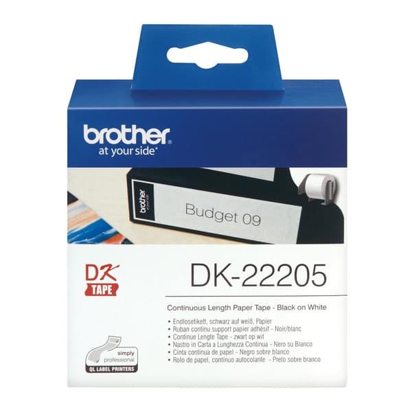 Brother DK-22205 - termopapper - rulle (6,2 cm x 30,5 m) - för QL 1050, 1060, 500, 550, 560, 570, 580, 650, 700, 710, 720 (DK-22205)