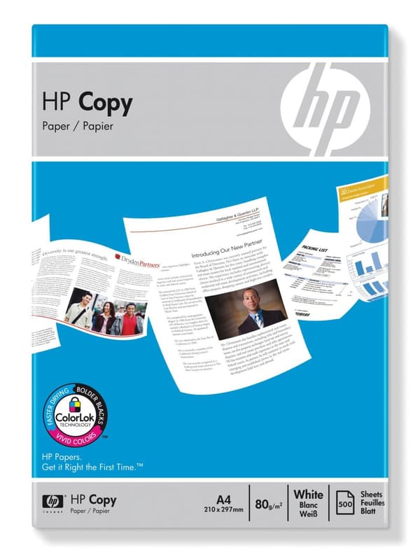 HP kopipapir - A4 (210 x 297 mm) - 80 g/m² - 500 stk. Papir - til Envy 50XX, 7645, LaserJet Pro M102, MFP M26, Officejet 52XX, 6000 E609, 7500