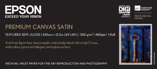 Epson PremierArt Water Resistant Canvas - Blank canvas - Rulle A1 (61,0 cm x 12,2 m) - 350 g/m2 - 1 rulle (C13S041847)