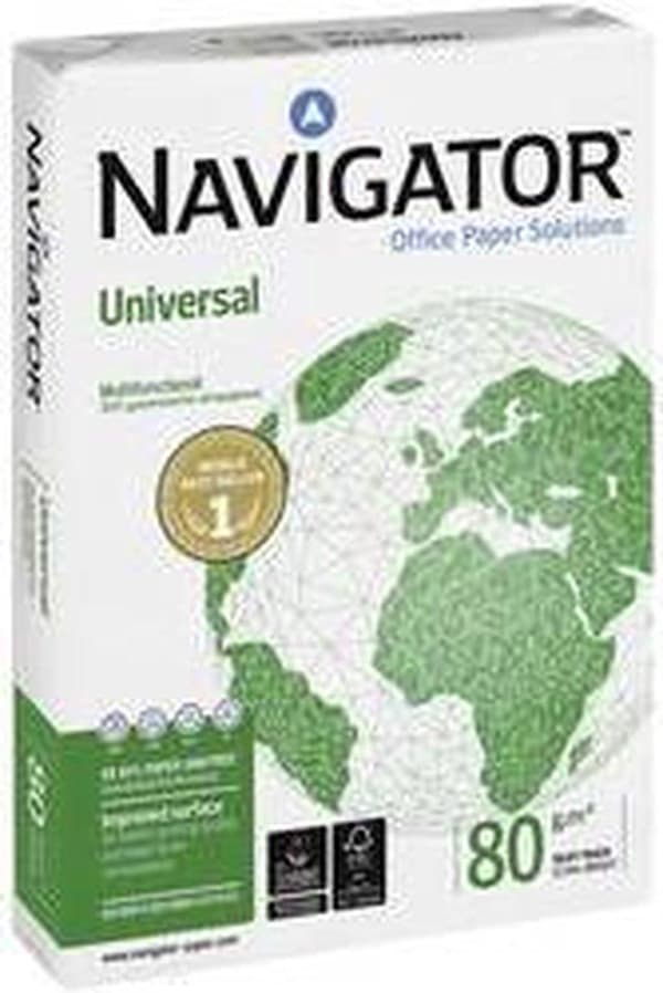 Kopieringspapper Navigator Universal Nonstop 5x500 ark A4 80gr vit