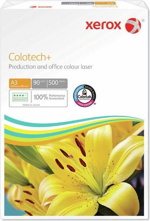 Xerox Colotech+ - Erittäin sileä - Päällystämätön - 100 mikronia - Korkea valkoinen - A3 (297 x 420 mm) - 90 gsm - 500 arkkia digitaalista paperia (5