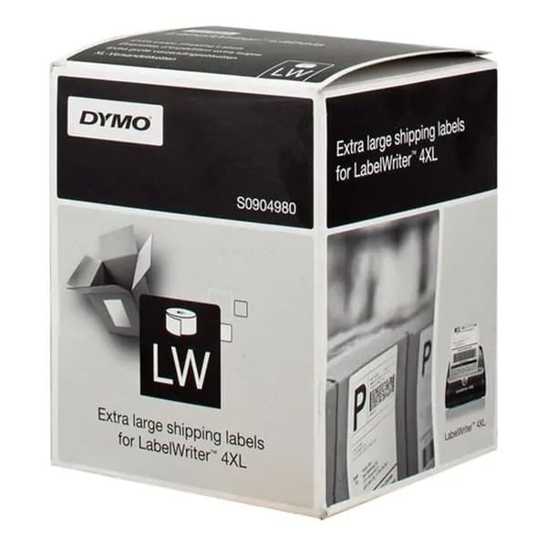 Ruller med etiketter Dymo LW 4XL Sort/Hvid 104 x 159 mm (12 enheder)