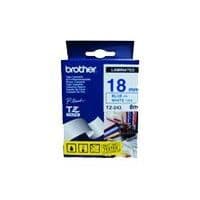 Brother laminerad tejp - vit, blå - 1,8 cm x 8 m - för P-Touch
