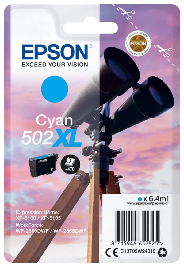 Epson 502XL Ink 6,4 ml | 470Pages | Cyan