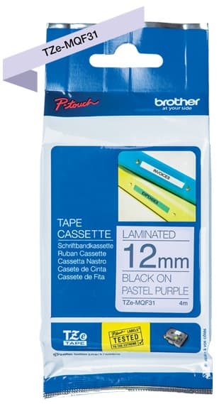 BROTHER TZe-MQF31 tape black/pastel light lilac 12mm/4m
