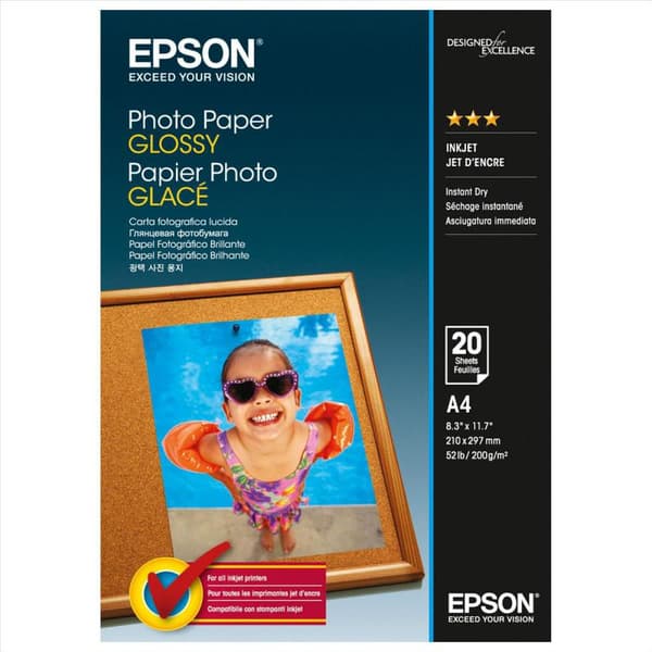 Epson Photo Paper A4 Glossy, 200g/m²,20 Sheets