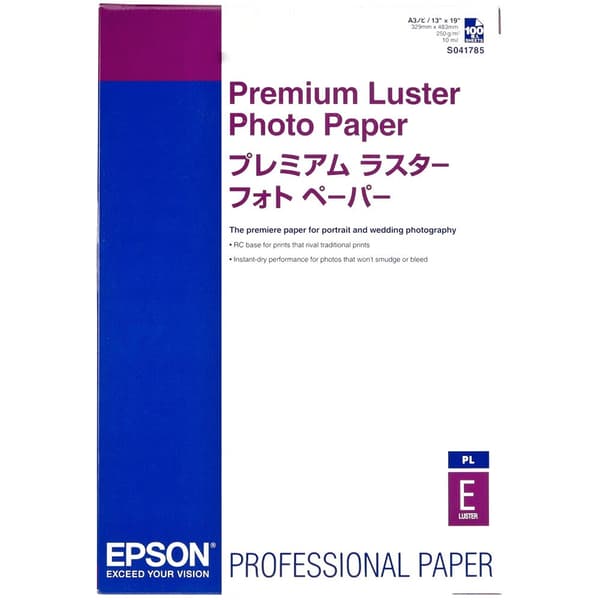 Epson Premium Luster Photo Paper 100 Sheet Hvid