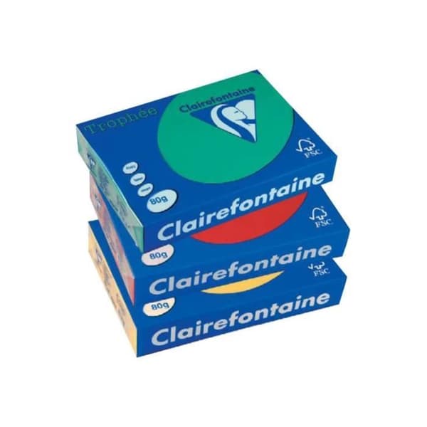 Vanligt papper - Clairefontaine - TROPHEE - A4 160 g/m² - 250 ark - Naturligt grönt