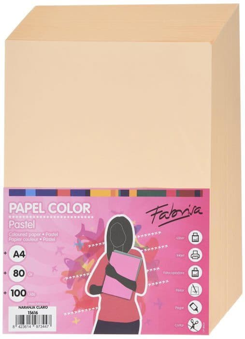 Skrivarpapper - förpackning - rulle Fabrisa - 748503A100 - 748503 A100 - Färgat papper, orange färg