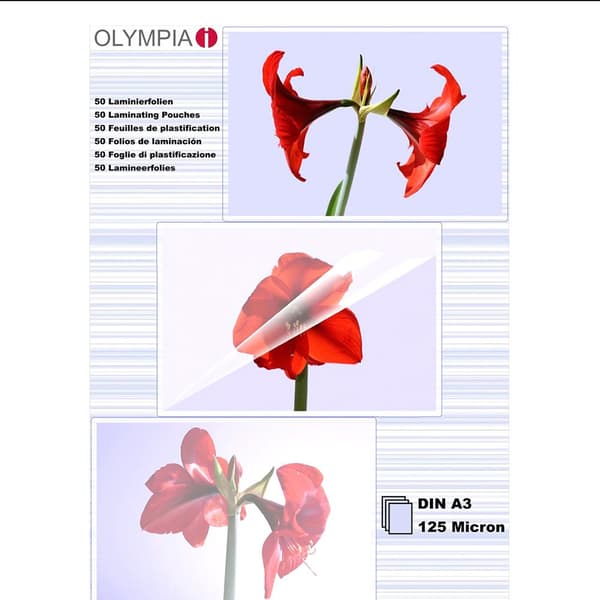 Olympia Lamineringspunge Din A3 125 Mikron 50 Enheder Transparent