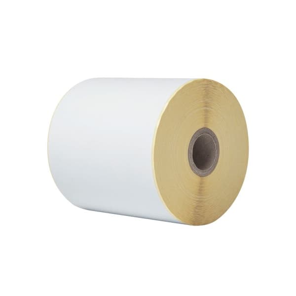Etikettroller - Brother - 10,2 cm x 58 m - Vit - 8 rullar/kartong - Självhäftande