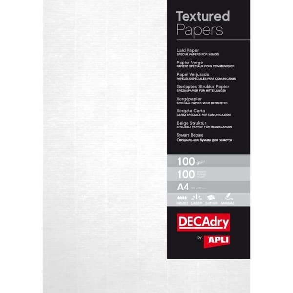 Papper - DECADRY - A4 - 100 ark - 100g - Vit Laid