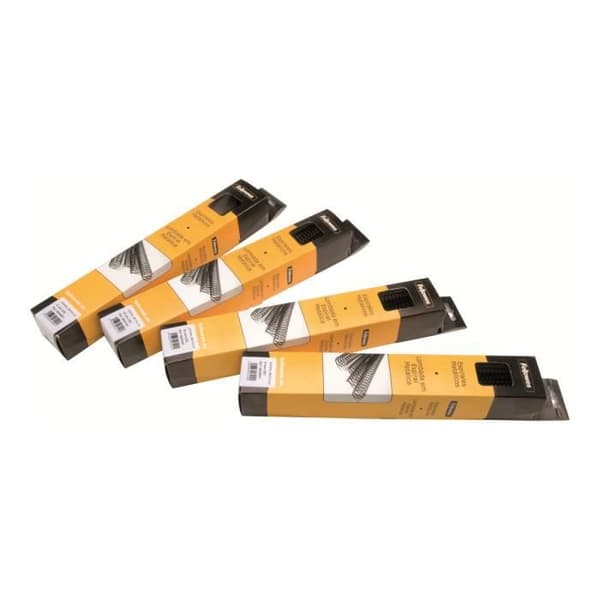 Fellowes 12 mm A4 (210 x 297 mm) 80 ark svart 25 enheter spiralbindning för Fellowes Metal 50R, Metal Quasar