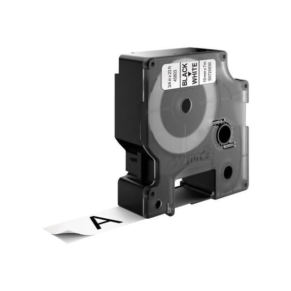 DYMO D1 glansigt svart på vit tejprulle (1,9 cm x 7 m) 1 rulle(r)