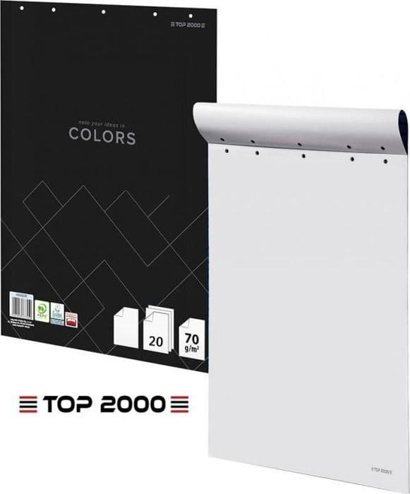 Rörligt blad - dubbla kopior Top 2000 - 400169248 - Flipchart Block av färgat papper 64x90cm slät (20)