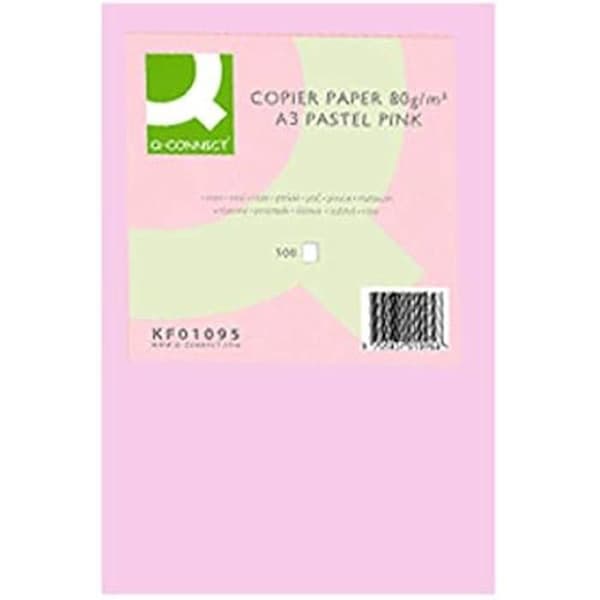 Papper Multifunktion A3 80g/m2 - Q-CONNECT - Förpackning om 500 - Rosa
