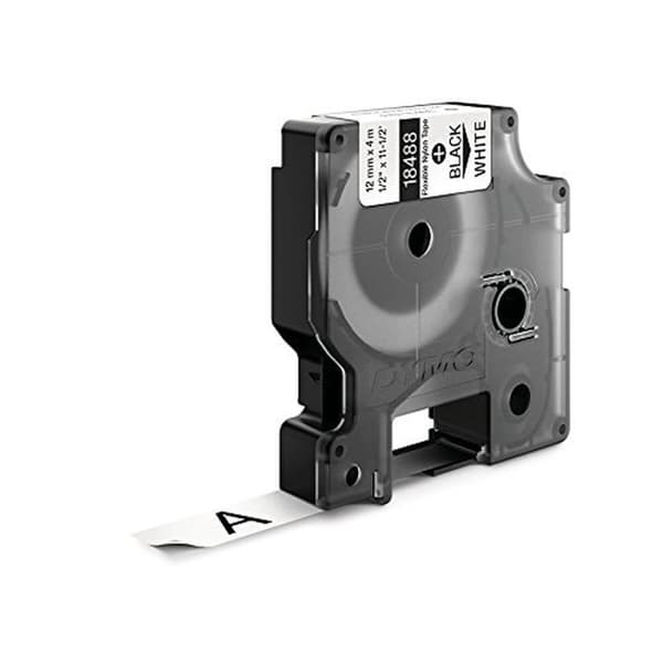 Laminerat Band till Etikettskrivare Dymo 18488 Vit Svart/Vit 12 mm