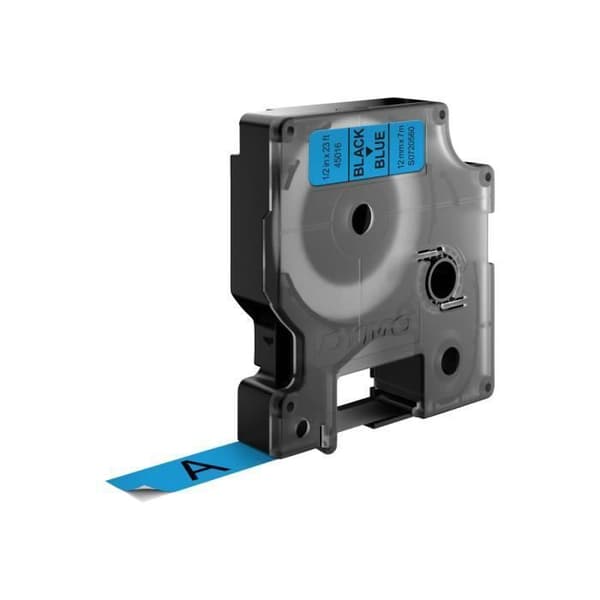 DYMO D1 självhäftande svart på blå rulle (1,2 cm x 7 m) 1 rull(ar) etiketttejp för LabelMANAGER 160, 210D, 210D Kit,...