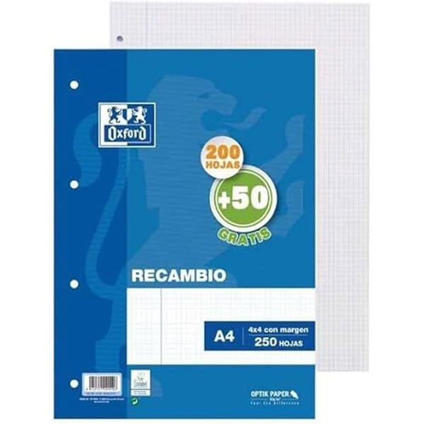 Omladdning av ark - OXFORD - A4 - Rutnät 4x4 - 250 ark - 50 sidor gratis