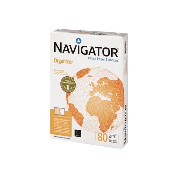 Navigator Organizer 110 mikron vit A4 (210 x 297 mm) 80 g/m2 500 ark vanligt papper (paket med 5)
