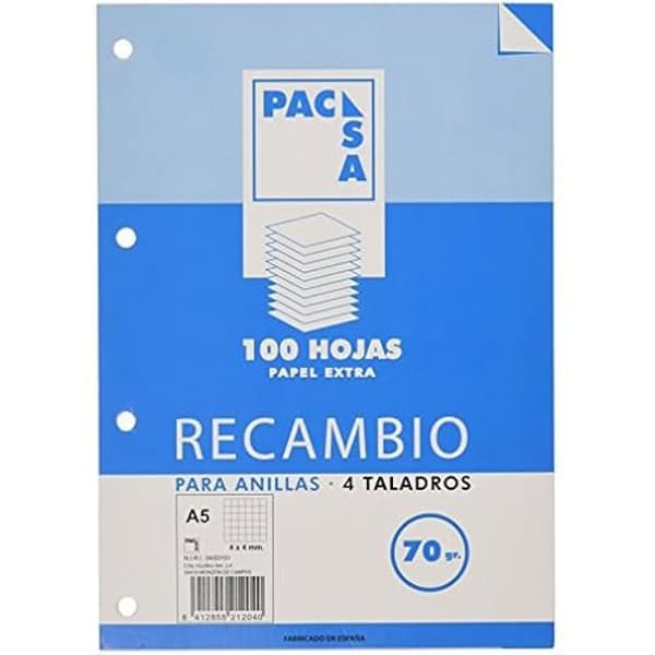Ombudsblad A5 - PACSA - 21201/21204 - 100 sidor - 70 g - 4 ringar