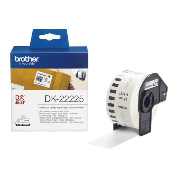 Papier Rulle - Brother - DK-22225 - 3,8 cm x 30,5 m - Kontinuerliga etiketter - Kompatibel med QL-1050