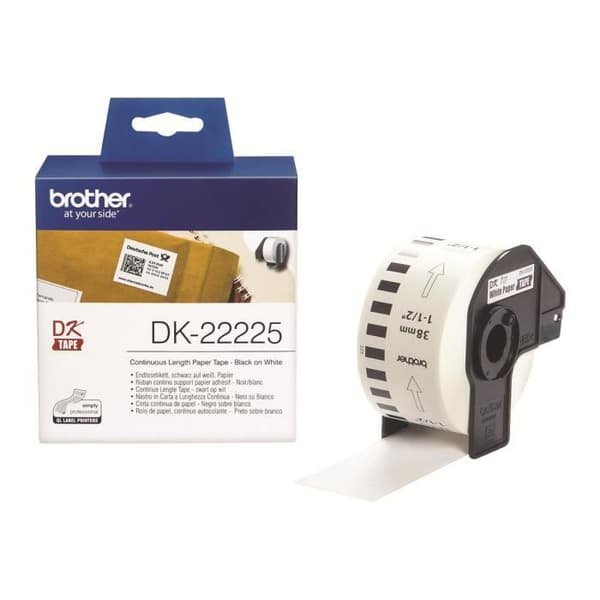 Papier Rulle - Brother - DK-22225 - 3,8 cm x 30,5 m - Kontinuerliga etiketter - Kompatibel med QL-1050