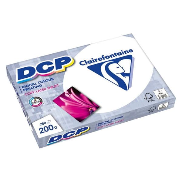 DCP-papper - Clairefontaine - A4 - 200 g/m² - 250 ark - Vit
