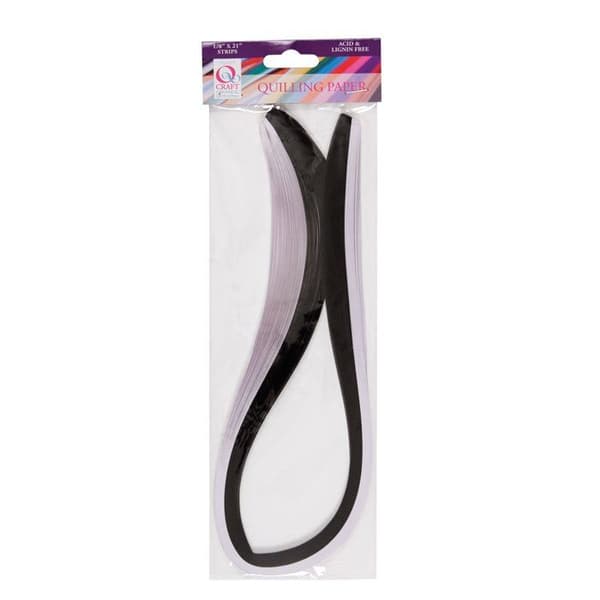 Lösblad - dubbelkopia Qcraft - QCR873100 - 3 mm 100 ark papper för dekoration av remsor Svart/vitt